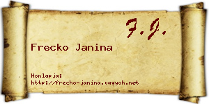 Frecko Janina névjegykártya